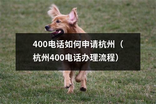 400电话如何申请杭州（杭州400电话办理流程）