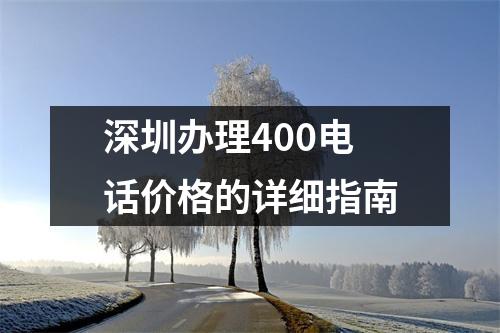深圳办理400电话价格的详细指南
